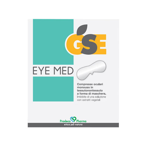 GSE Eye Med Confezione: 10 compresse oculari (a forma di maschera), in tessuto non tessuto, imbibite, confezionate in bustine monouso.