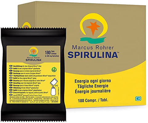 MARCUS ROHRER Spirulina Integratore Alimentare Completo Adatto Ai Vegani, Bustine Di Ricarica (180 Compresse), color Standard
