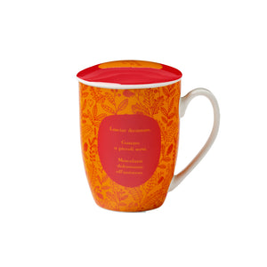Infusiera in Ceramica Arancione "Lezioni di Tè" 350 ml